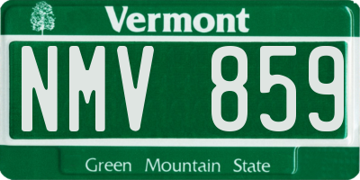 VT license plate NMV859