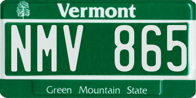 VT license plate NMV865
