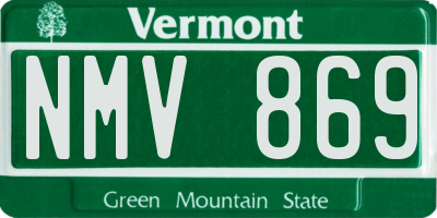 VT license plate NMV869