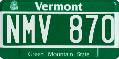 VT license plate NMV870