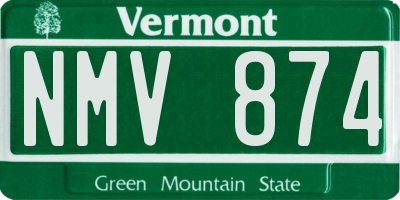 VT license plate NMV874