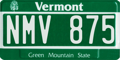 VT license plate NMV875