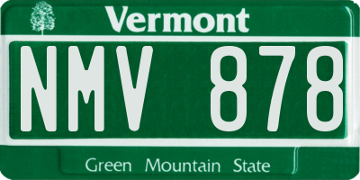 VT license plate NMV878