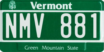 VT license plate NMV881