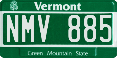 VT license plate NMV885