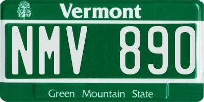 VT license plate NMV890