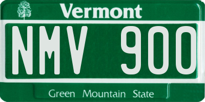 VT license plate NMV900