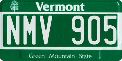 VT license plate NMV905