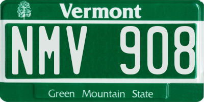 VT license plate NMV908