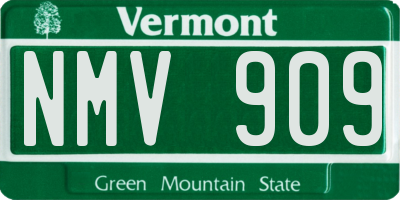 VT license plate NMV909