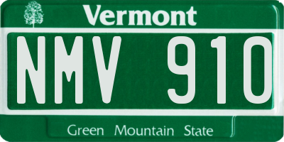 VT license plate NMV910