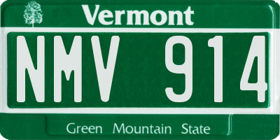 VT license plate NMV914