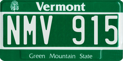 VT license plate NMV915