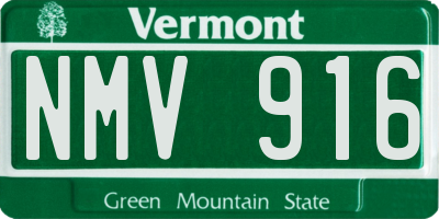 VT license plate NMV916