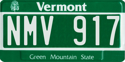 VT license plate NMV917