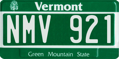 VT license plate NMV921