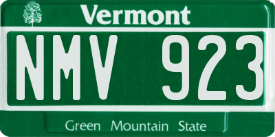 VT license plate NMV923
