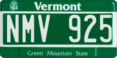 VT license plate NMV925