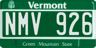 VT license plate NMV926