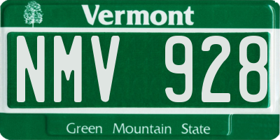 VT license plate NMV928