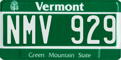 VT license plate NMV929