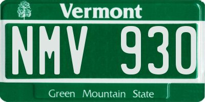 VT license plate NMV930