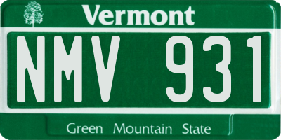 VT license plate NMV931