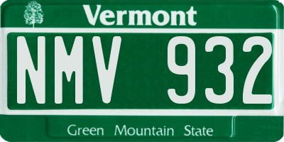 VT license plate NMV932
