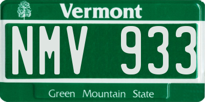 VT license plate NMV933