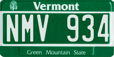 VT license plate NMV934