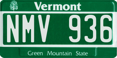 VT license plate NMV936