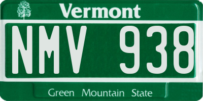 VT license plate NMV938