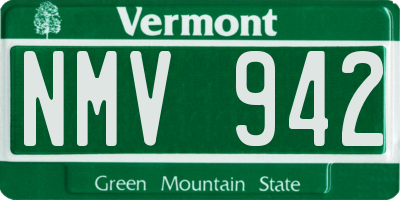 VT license plate NMV942