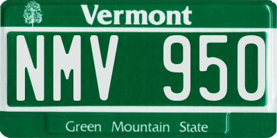 VT license plate NMV950