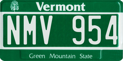 VT license plate NMV954