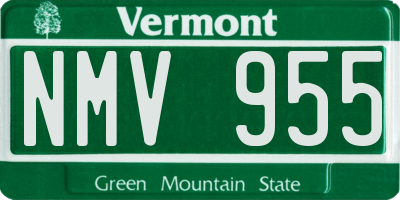 VT license plate NMV955