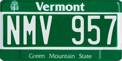 VT license plate NMV957