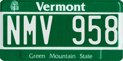 VT license plate NMV958