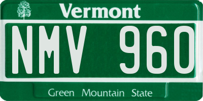 VT license plate NMV960