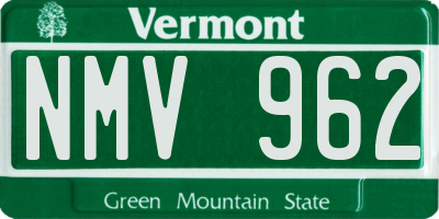 VT license plate NMV962