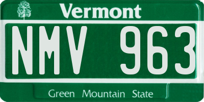 VT license plate NMV963
