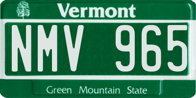 VT license plate NMV965