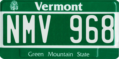 VT license plate NMV968
