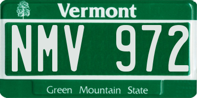 VT license plate NMV972
