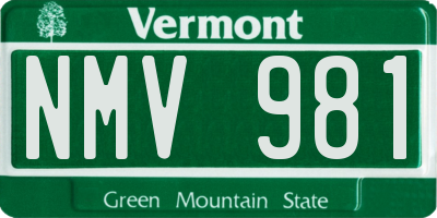 VT license plate NMV981