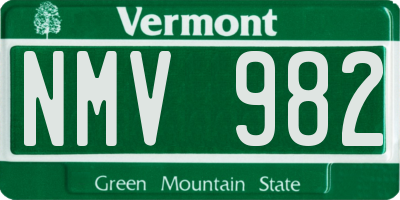VT license plate NMV982