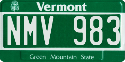 VT license plate NMV983