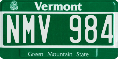 VT license plate NMV984