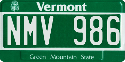 VT license plate NMV986