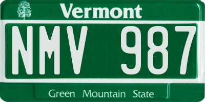 VT license plate NMV987